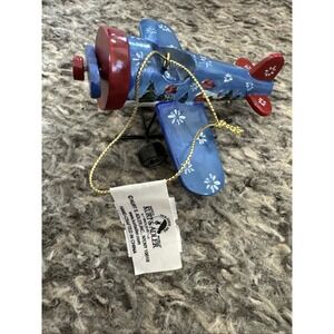 AIRPLANE‎ CHRISTMAS ORNAMENT VTG PROPELLER KURT ADLER RED & Blue COLOR